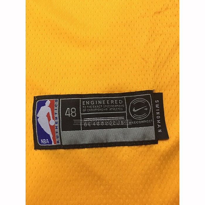 Camiseta Los Angeles Lakers Lebron James NO 23 Icon 2018 Amarillo